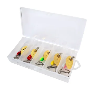 Micro Lure Eccentric Sinking Hand Crank Rotating Spinner Live Bait Fly Casting Far Casting Mouth White Strip Metal Spinner Hooks – Metal Jig – view 3