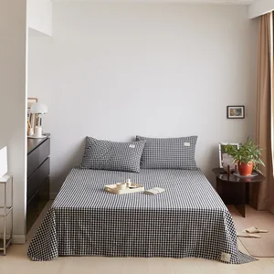 For Cubic Printed Woven Plain Living Room Black White Washed Cotton Bedding Duvet Cover Set