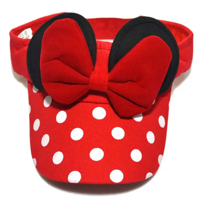 Mouse Ear Hat Baby Toddler Girls Sun Visor Hat Adjustable Polka