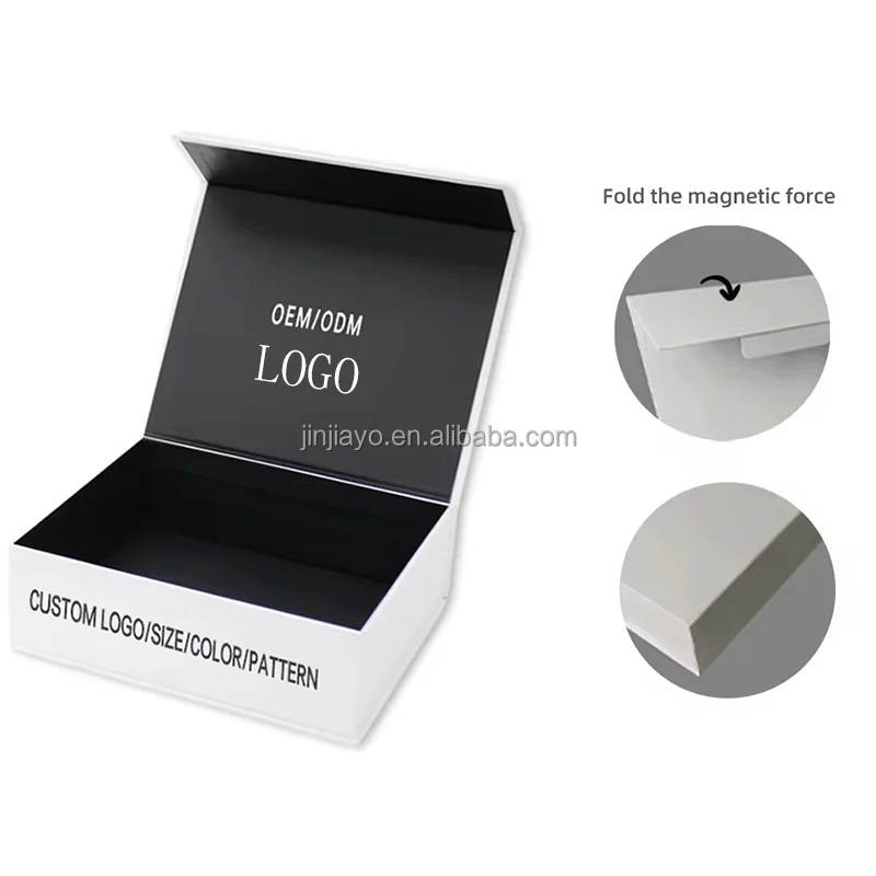 Custom Printed Luxury Goldcard Special Paper Boxes Simple Magnetic Closure Gift Package Box for Cosmetics with Sponge Liner