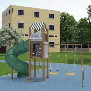 Customizable Outdoor Plastic Playground Equipment for Commercial Parks Residential Areas-Tube Slide Playground Swing Kids
