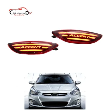 for Hyundai Accent 2012-2017 Rear Bumper Tail Lamp 3-Feature 3-Compartment LED Lights in Clear & Red New ABS Product