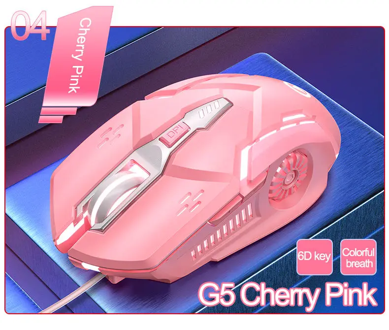 OEM Factory wholesale 3200DPI game esports G5 wired light mouse 6D mechanical mute computer accessories