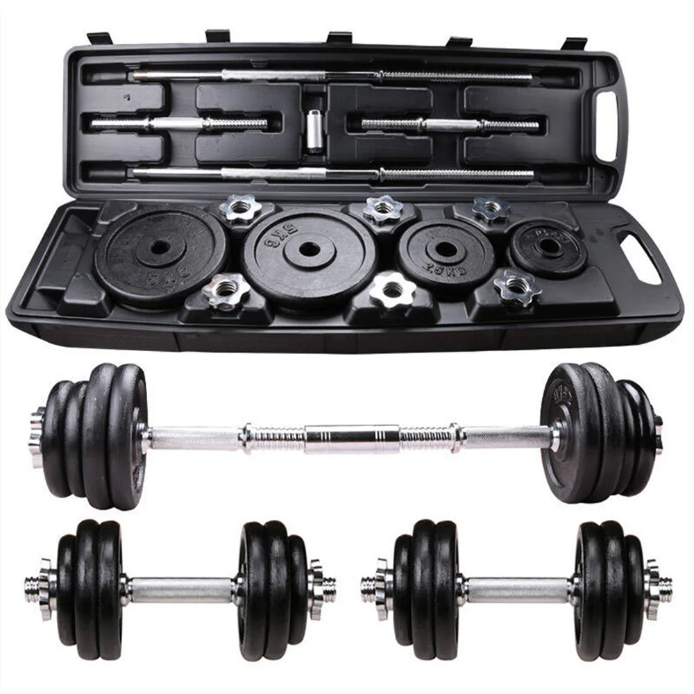 50kg Chromed Adjustable Free Weight Barbell Dumbbell Set  80/90/100/120lb,home Weight Lifting Squatting Fitness Equipment