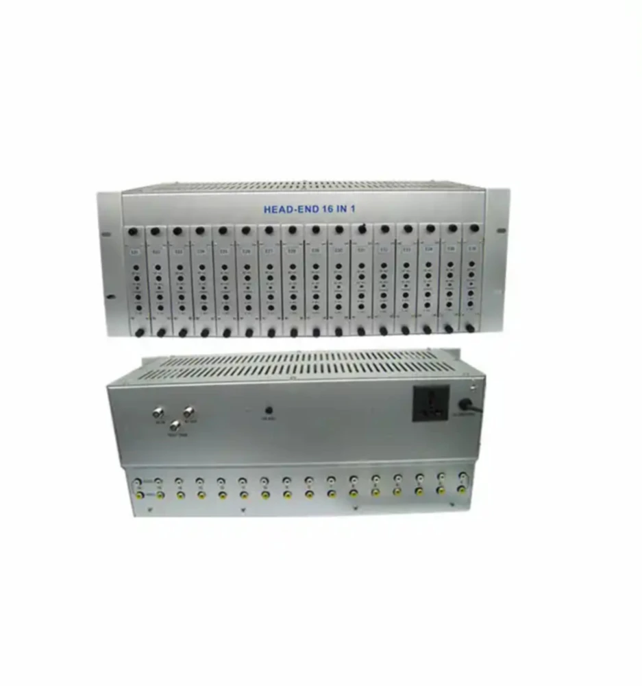 Head-end 16 Ways Fixed Channel CATV 16 in 1 Modulator AV/HD to RF Analog for Hotel System fiber optic