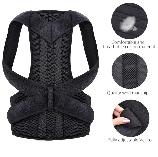 Fully Adjustable Back Posture Corrector Back Clavicle Support Belt for Men and Women Brace Corrector De Postura