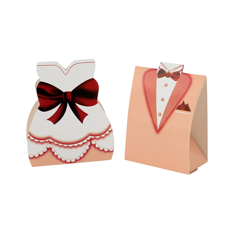 100 Wedding Favor Boxes - Bride & Groom Dress Candy Boxes For Bridal Shower & Wedding Party Favors - View #8