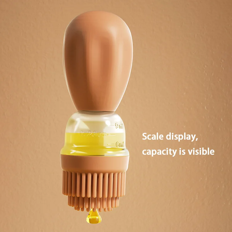 Glass Olive Oil Dispenser Brush 2 In 1 Portable Oil Dispenser Silicone Brush Quantitative Oil