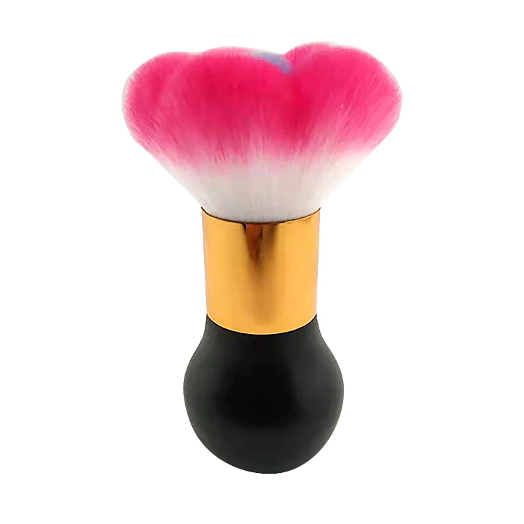 Flower wooden handle cute application korean professional red Kabuki Brushes Synthetic Hair Cosmetic