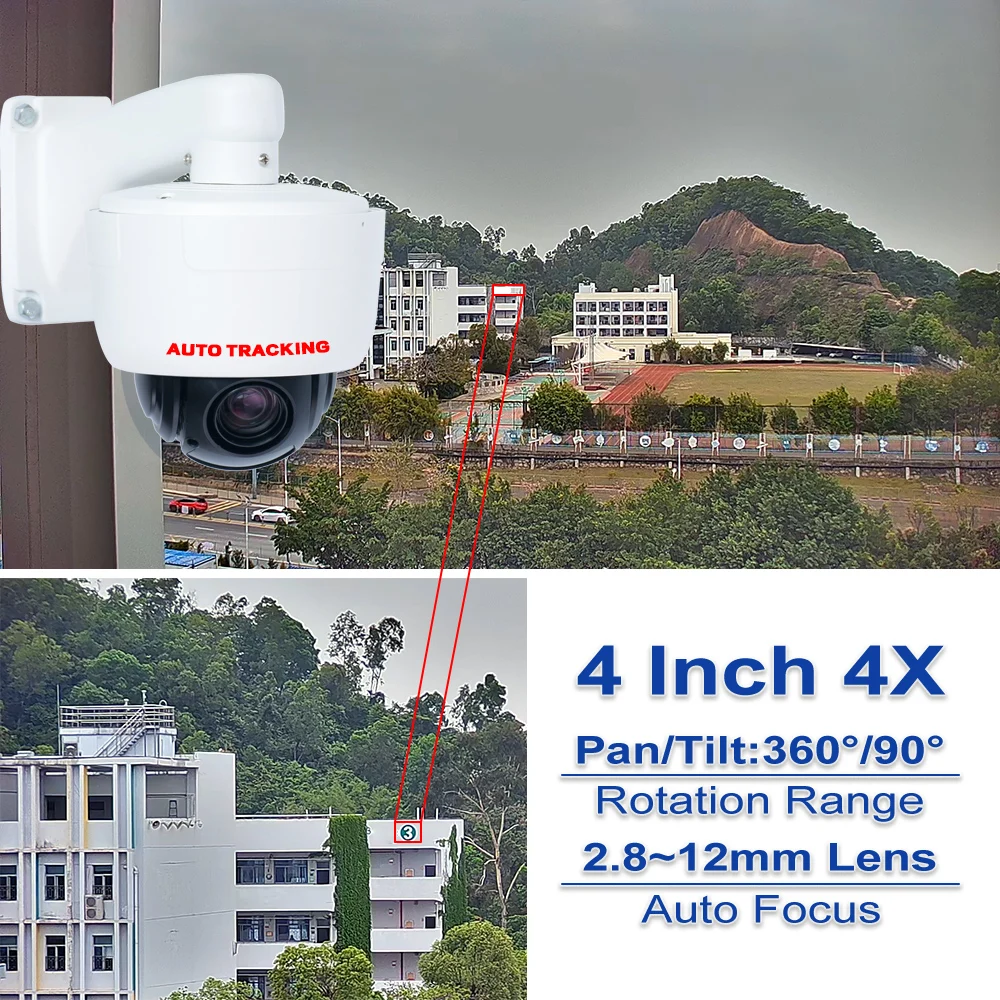 360 Degree POE Motion Human Auto Tracking Dome Camera Outdoor 4MP 2MP AI CCTV 3MP HD Network Explosion Proof IP Smart PTZ Camera