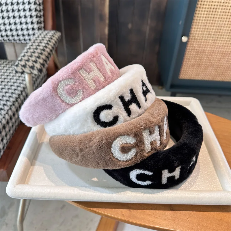 Luxury Catalogue Designer Inspired Headbands Famous Brand Double C Wide