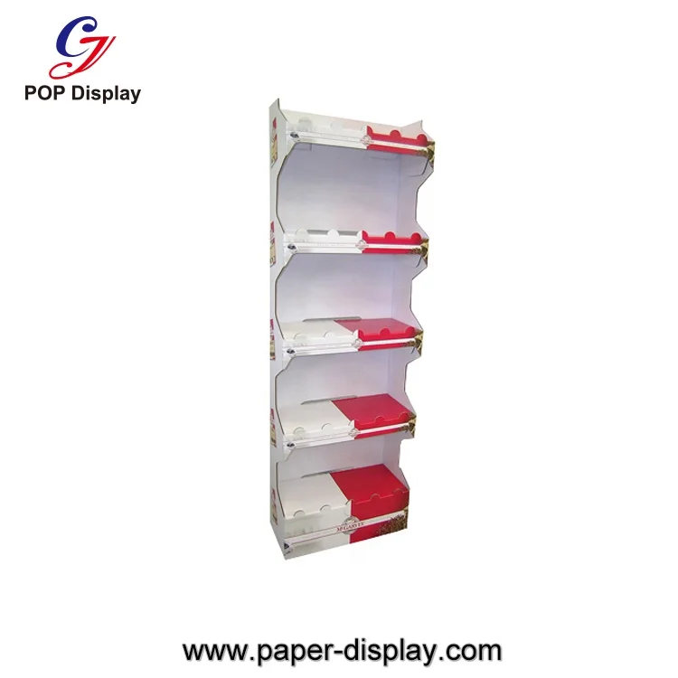 Customized Size POP Display Rack Cardboard Retail Carton Corrugated Sidekick Power Wing Wall Mounted for Candy Milk