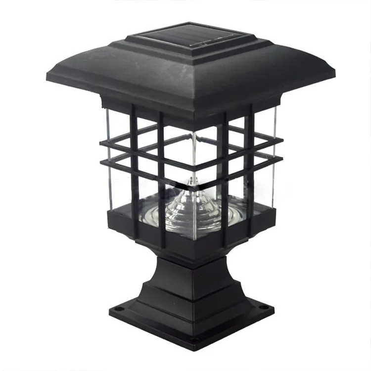 Waterproof Outdoor 8 LED Solar Garden Landscape Wall Decor Flame Light Lamp Post