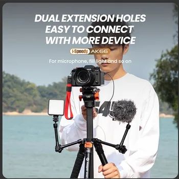 Professional Video Tripod Semi-automatic Locking System Fluid Head Tripod for Dslr for 70-200 Lens Fluid Head Tripod detail image