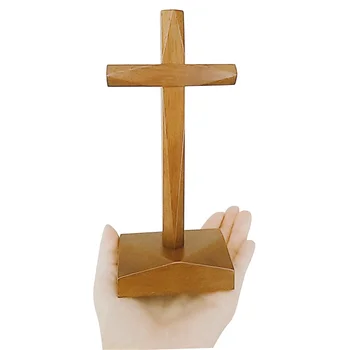 Holy standing cross table altar cross decor wholesale factory home decoration accessories wood