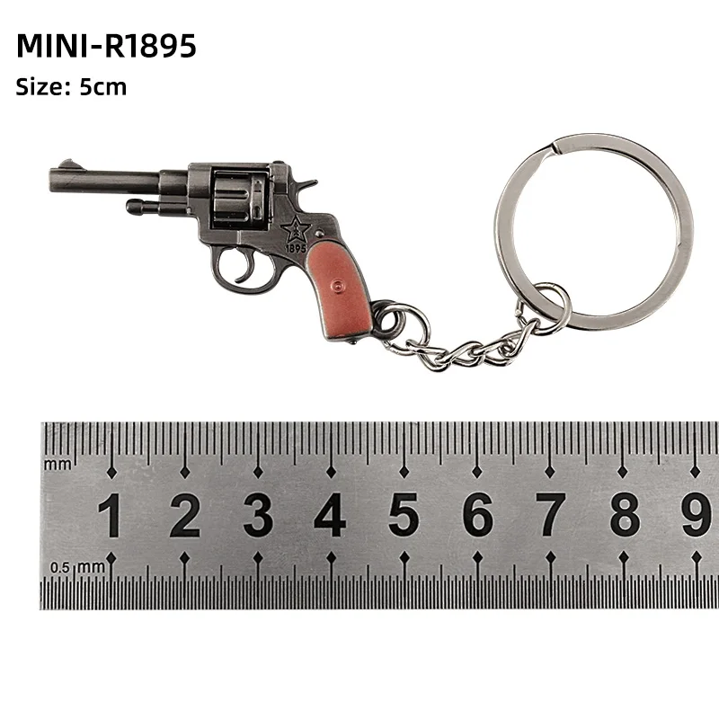 Miniature Gun Models Mini Gun Keychain Revolver Key Chain Gun Metal Weapon Model 3D Custom Keychain