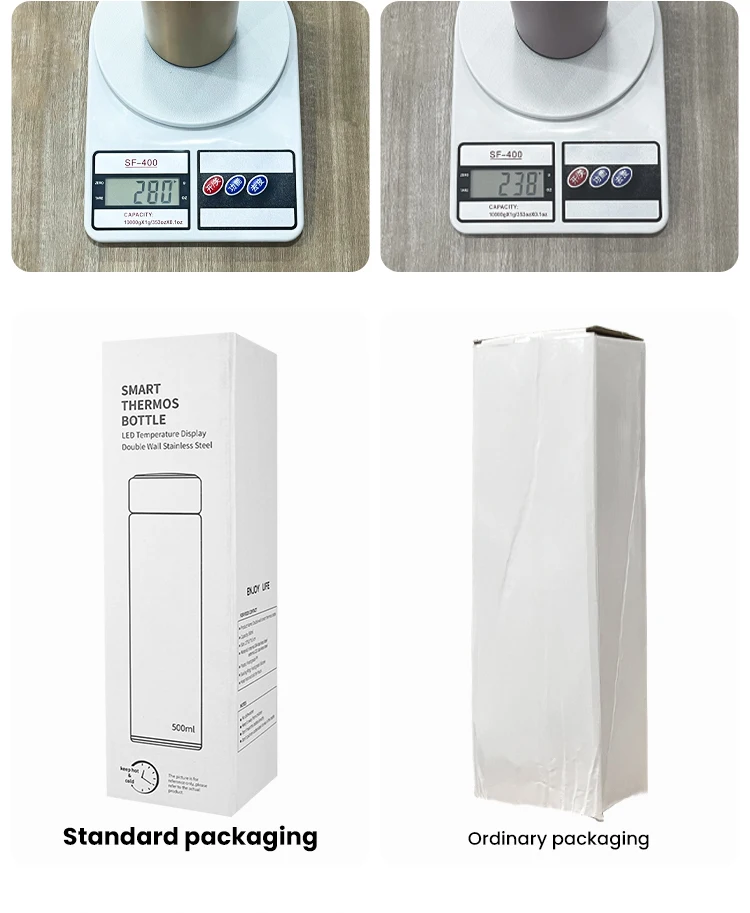 Custom Logo 500ml Smart Water Bottle - Double Wall Stainless Steel