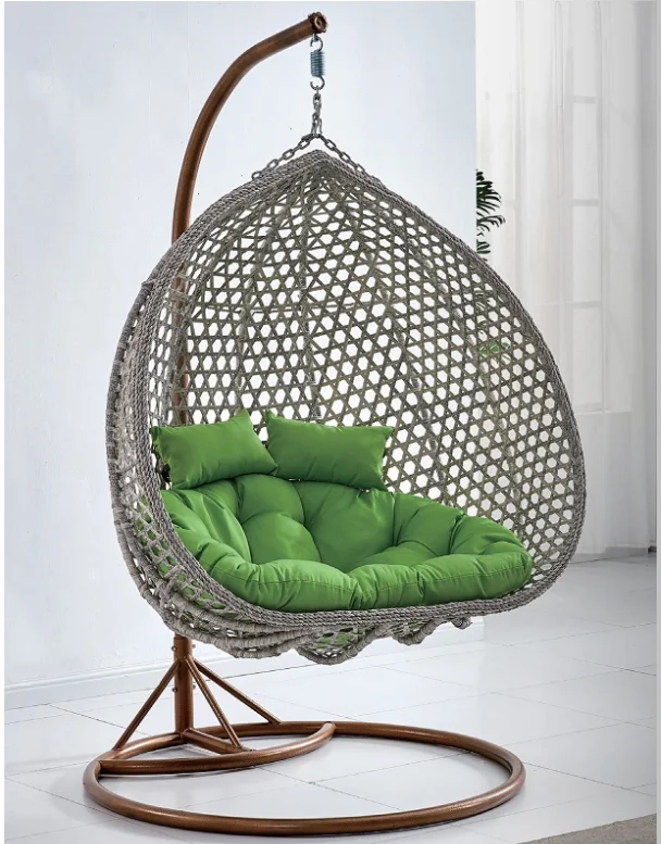 Modern Rattan Hanging Egg Chair With Stand Patio Swings Rocking Basket