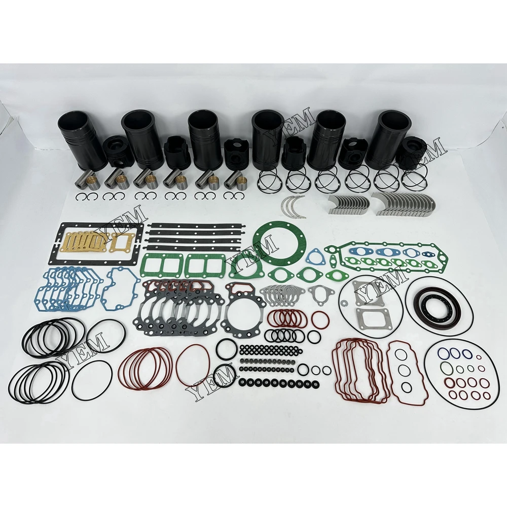 Overhaul Kit With Piston Rings Liner Full Gasket Set Bearings 6151-31-2710 For Komatsu 6D125 Diesel Engine Repair Parts