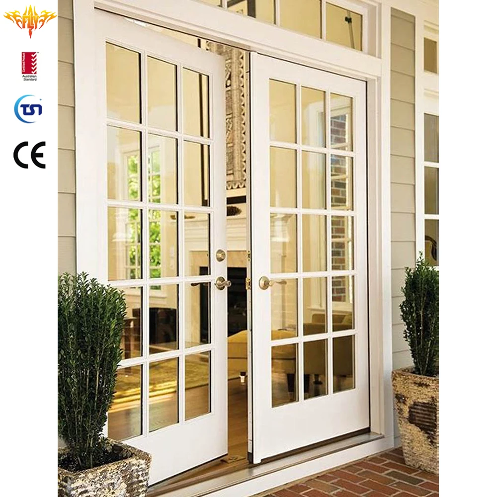 Custom Aluminum Alloy French Lattice Double Layer Tempered Glass  Residential Courtyard Double Open Casement Door| Alibaba.com, image size:1000x1000