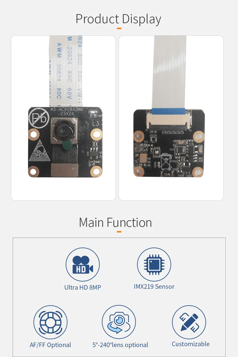 DGZX MIPI 8MP Auto focus Low Power 4K Camera Module插图1
