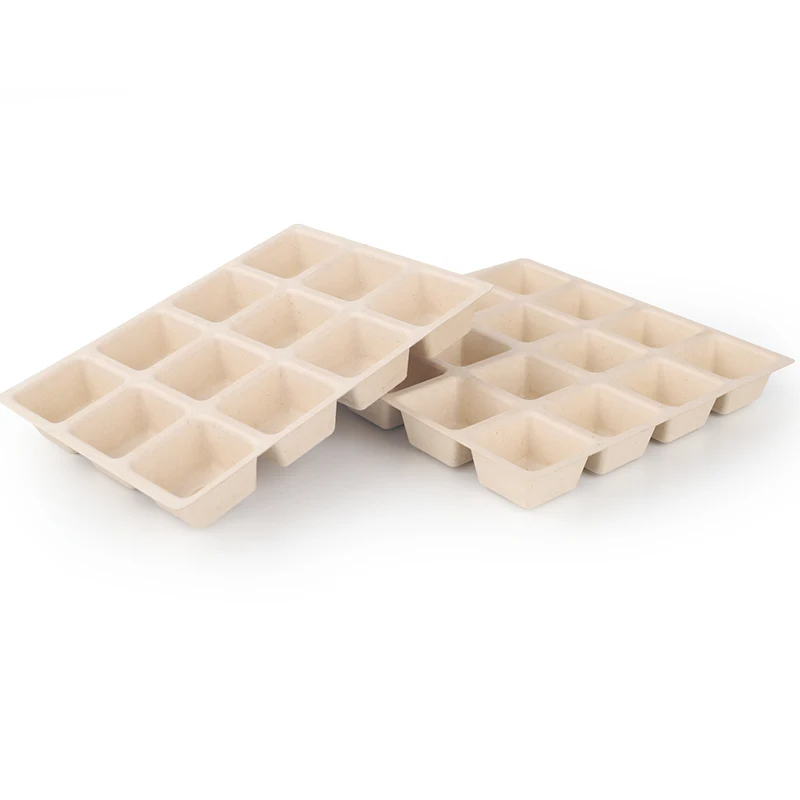 Customizable Eco-Friendly Compostable Moulded Paper Pulp Tray Virgin Bagasse Pulp Insert Tray for Chocolate Gift Packaging