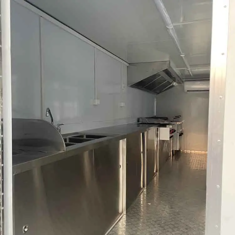 Concession Street Food Truck Fully Equipped Food Trailer for Catering Business with Stainless Steel Porch details