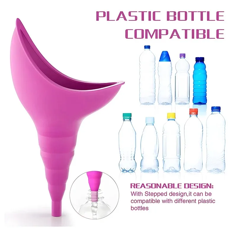 Mimigo Female Urination Device, Female Urinal Silicone Funnel Urine Cups Portable Urinal For Women Standing Up To Pee Funnel Reusable Women Pee Funnel