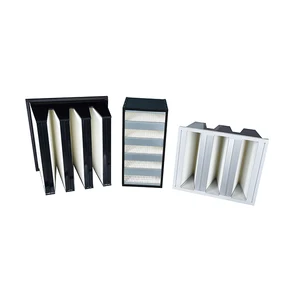 Large Air Flow Plastic Frame V W  Bank Combined Hepa Air Filter for Chemical Plant Air Cleaner