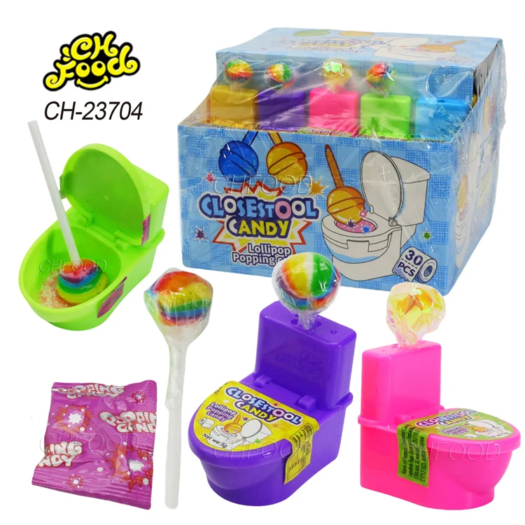 Cute Closestool Toys Candy Toilet Toys Popping Candy and Lollipop