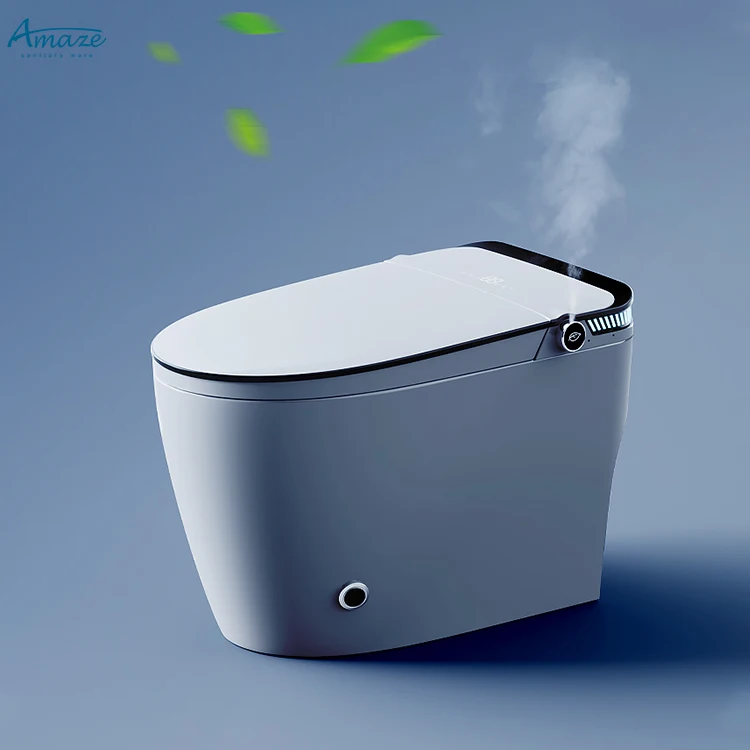 Floor mounted new design sanitary ware ceramic bathroom one piece wc automatic toilet smart commode supplier