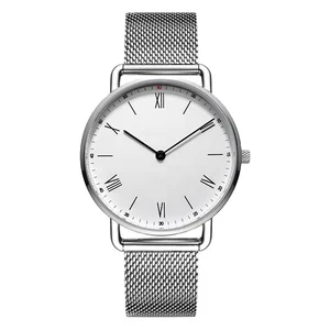 Trending Design Stainless Steel Unisex Fashion Business Analog Sapphire Crystal Wristwatch Ronda Water Resistant 5BAR Milanese