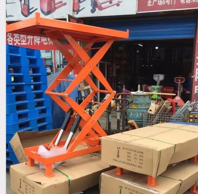 Manual Platform Car Scissor Lift Table Manual Hydraulic Push And Pull