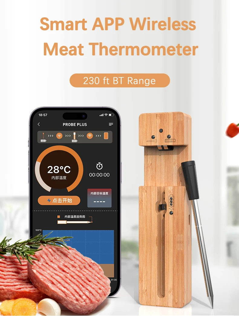 Best Selling Kitchen Wireless Smart Food Thermometer Bbq Digital Meat