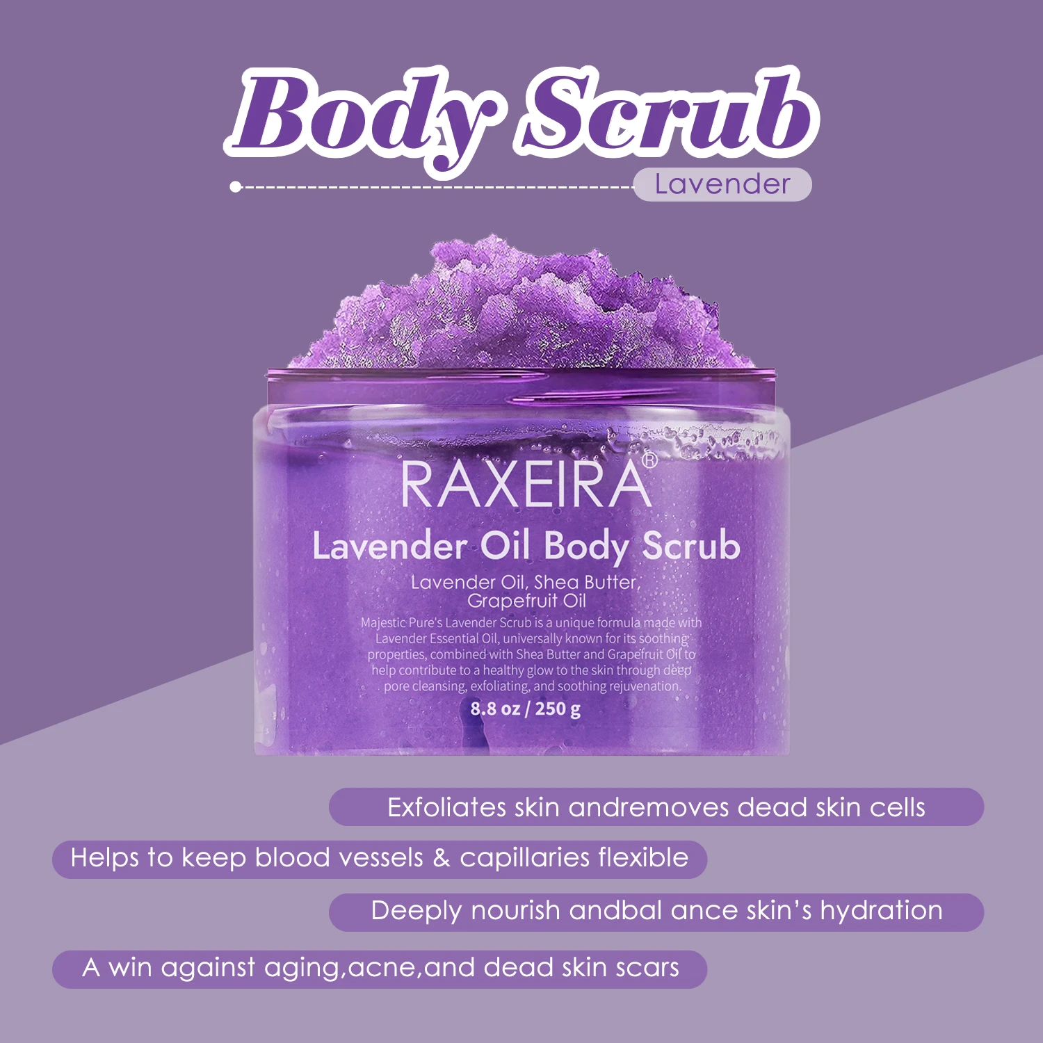 In Stock Private Label Organic Exfoliating Coffee Rose Lavender