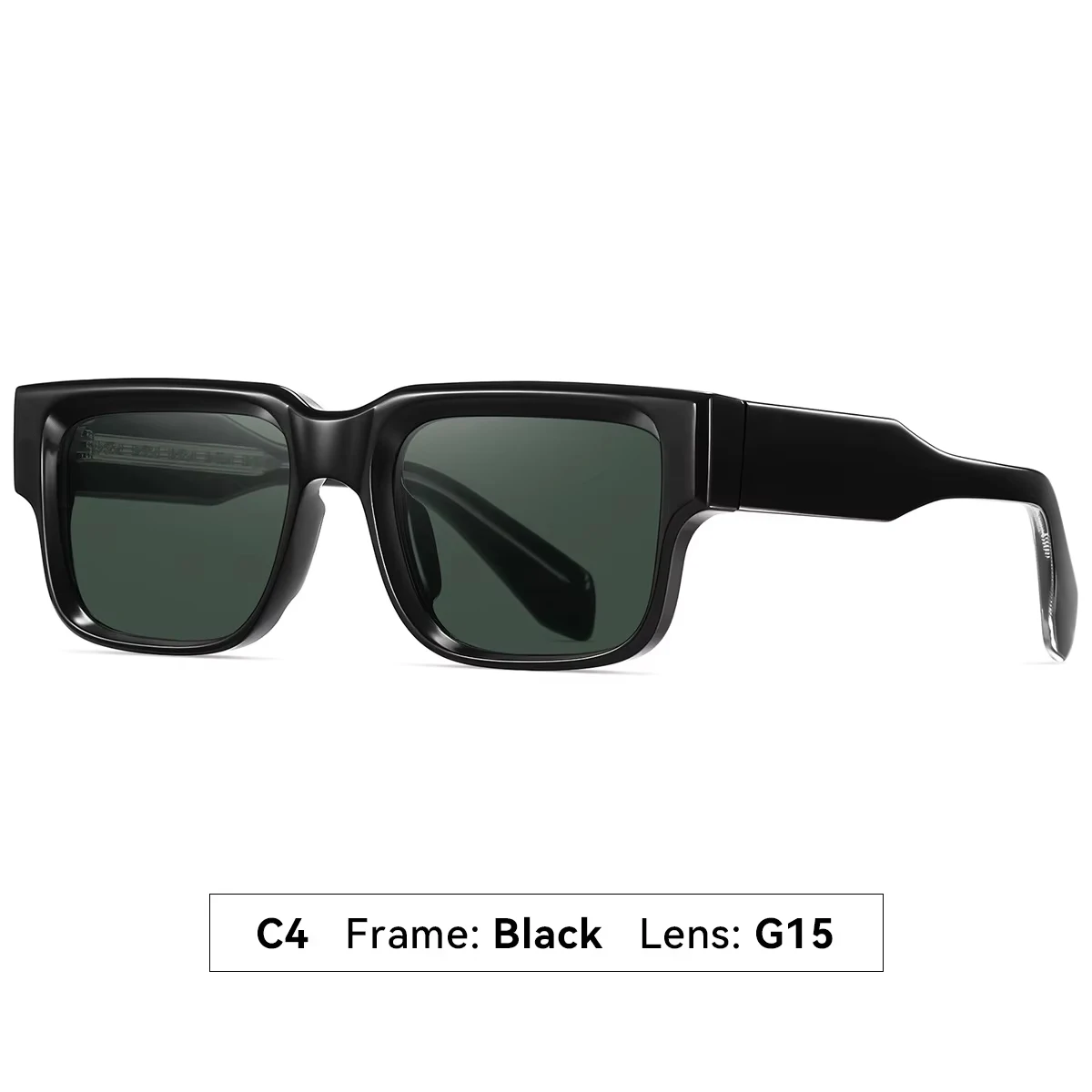 Lunettes de soleil carrées pour hommes, monture épaisse, polarisées, protection UV, en plastique, taille 2026._voghion.com