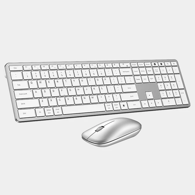 Full Size Quiet Slim Rechargeable QWERTY Keyboard and Mouse Low Profile Silent Keyboard and mouse for Computer/Mac/Windows