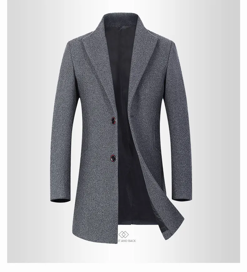 Mens Wool Blend Winter Coats Long Style Slim Fit Business Casual Woolen Jacket_voghion.com
