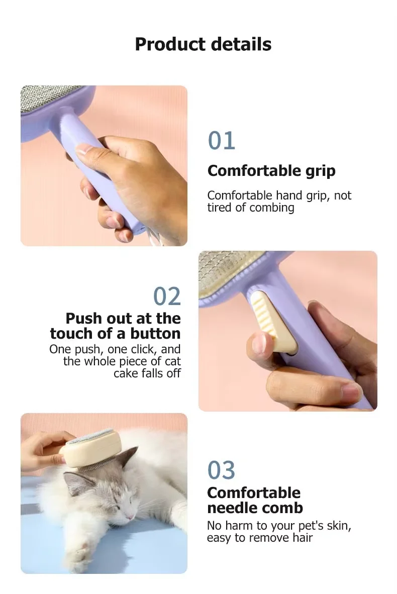 Hot Sale 2in1 Multifunctional Pet Double-Sided Deshedding Brush for Dogs Cats Loose Hair Removal Grooming Cleaning Supplies6