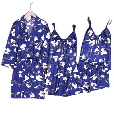 女装tissu 100% 缎新娘睡衣长袍 4 件浴袍套装 - buy tissu 100%