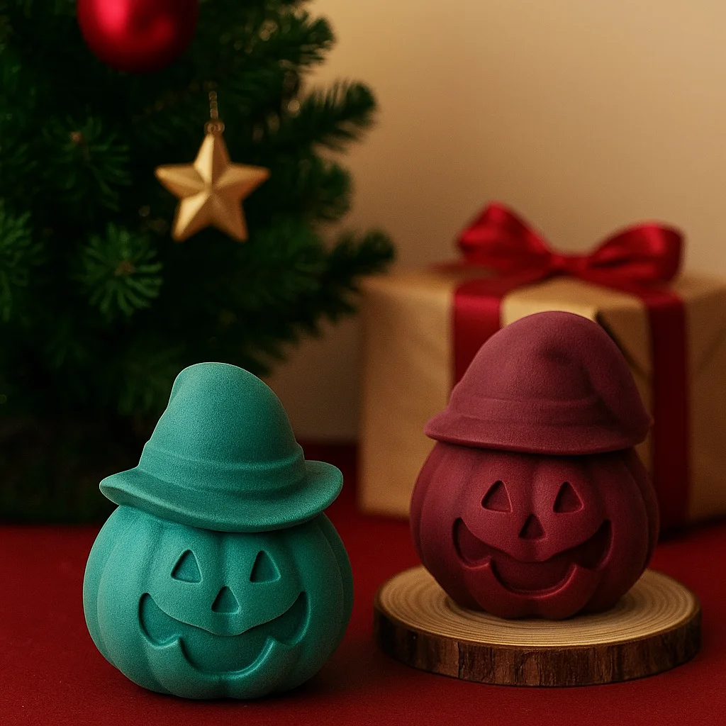 Halloween Creative DIY Silicone Resin Crystal Drop Pumpkin Candle Cute Cartoon Ornaments for Holiday Gifts Cake Tools details