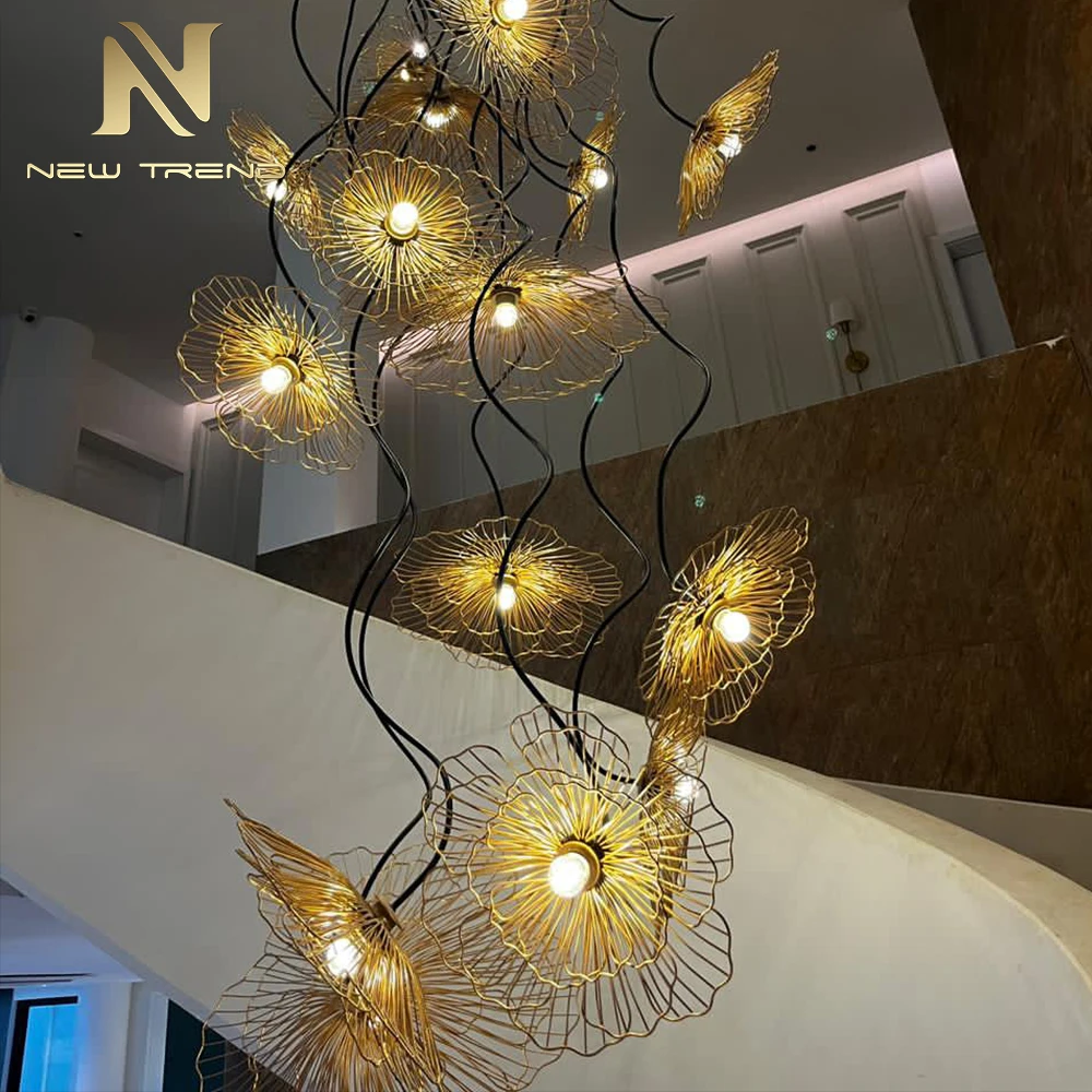CPL-259 아트 플랜트 테마 맞춤 실내 장식 조명 호텔 빌라 꽃 가지 LED 계단 조명