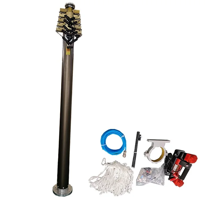 6 to 9 meter ground based telescopic photography sport video pneumatic mast