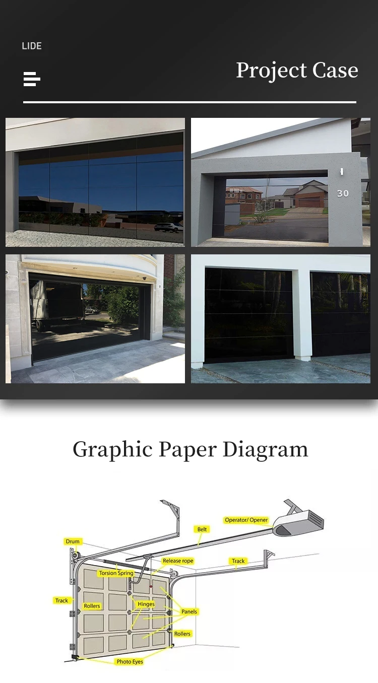 Frameless+black Glass Sectional Garage Doors Roll Up Glass Garage Door Buy Insulated Glass