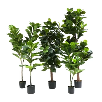 Custom Artificial Plant Fiddle Leaf Fig Tree in Pot faux plants Indoor Outdoor Home Office Decor faux planta