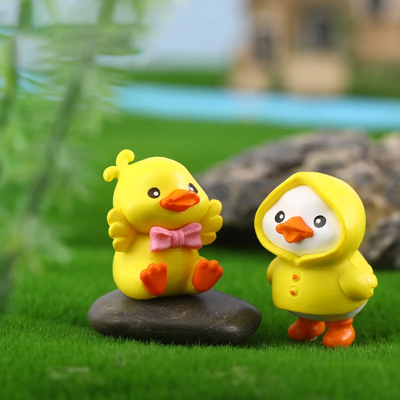 40 Mini-Enten Aus Harz - Niedliche Blaue & Gelbe Dekofiguren Für Zuhause, Party Oder Büro