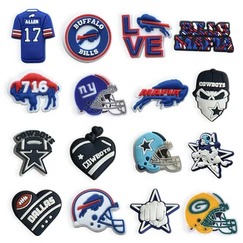 New Arrival Nfl Football Team Clog Charms Pvc Clog Charms Shoe Buckle ...