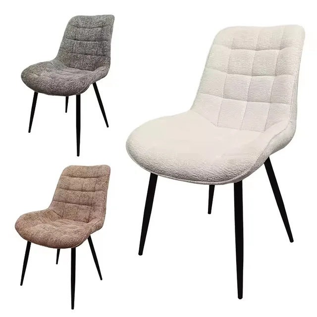 Hot selling  Nordic Style Home dinning Furniture Soft Restaurant gray fabric Modern Velvet Dining room Chairs