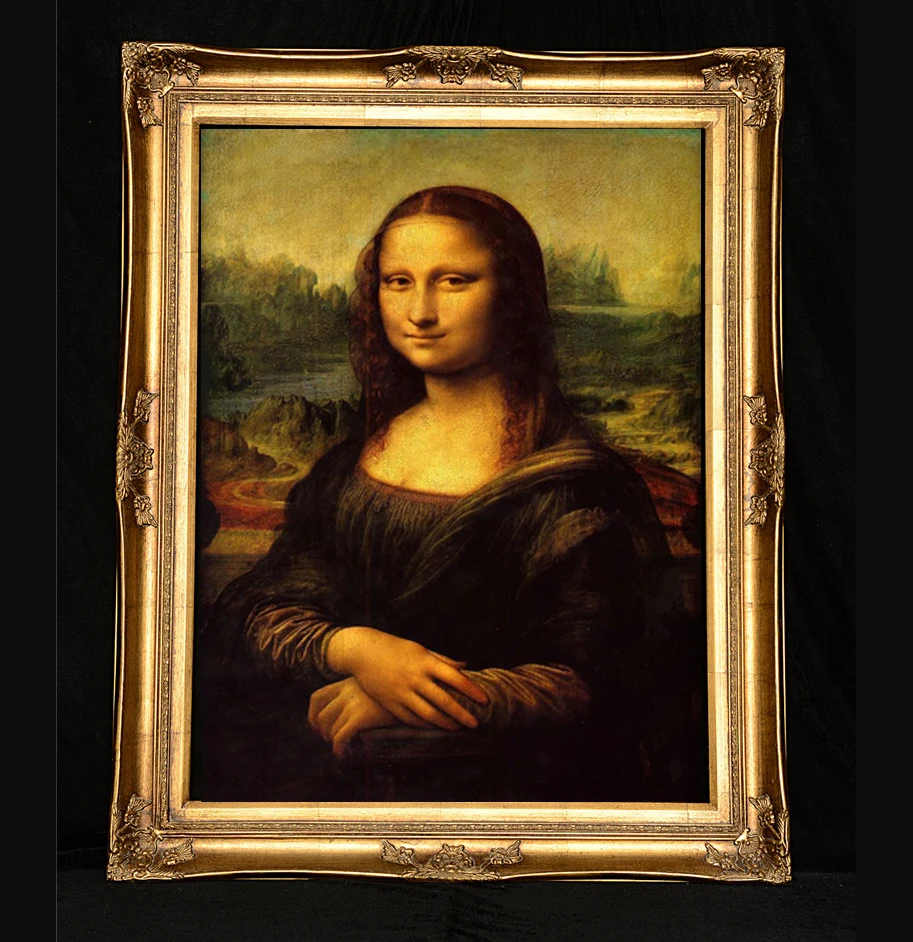 Famous Canvas Handmade Painting Mona Lisa Frameless Leonardo Da Vinci Painting Portrait