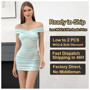 Women's Strapless Mini Party Skirt Solid Pleated Sexy Short Ladies Dress Eco-Friendly Casual Dresses